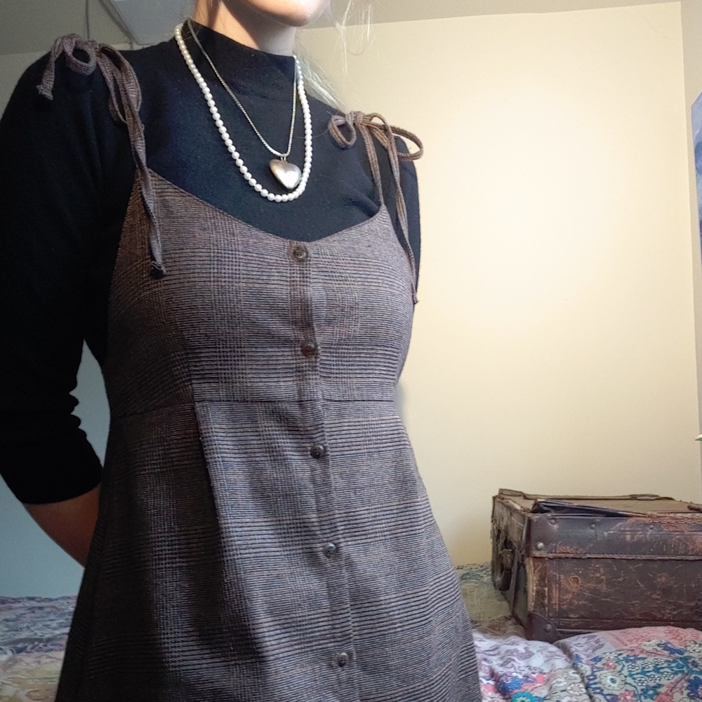 Strappy plaid dress